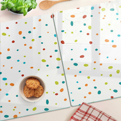 Deska kuchenna szklana Kolorowe kropki na białym tle