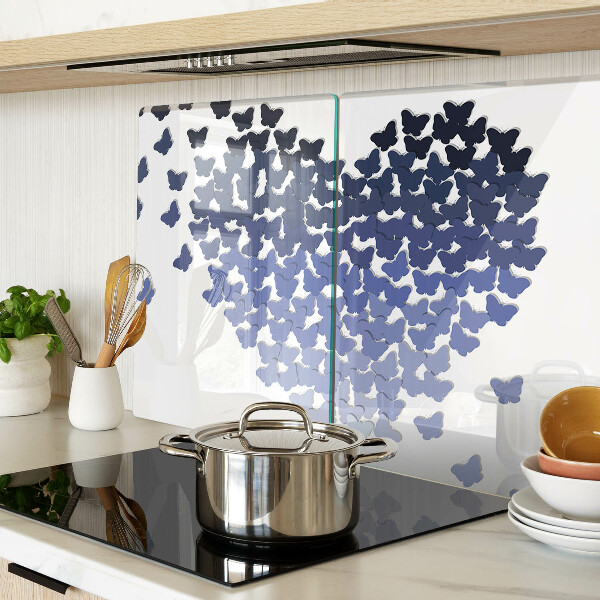 Szklana deska do krojenia Motyw serca z motylami