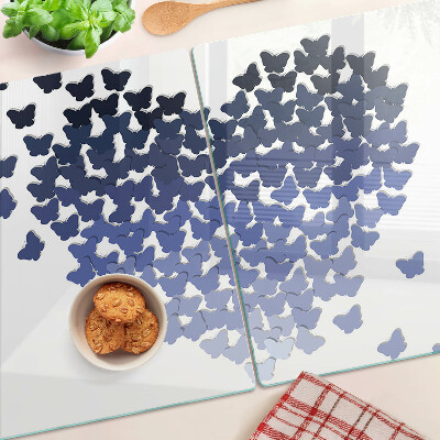 Szklana deska do krojenia Motyw serca z motylami