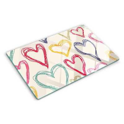 Glazen snijplanken Hart in verschillende kleuren