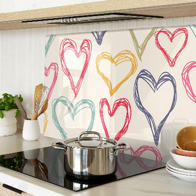 Szklana deska kuchenna Serce w różnych kolorach