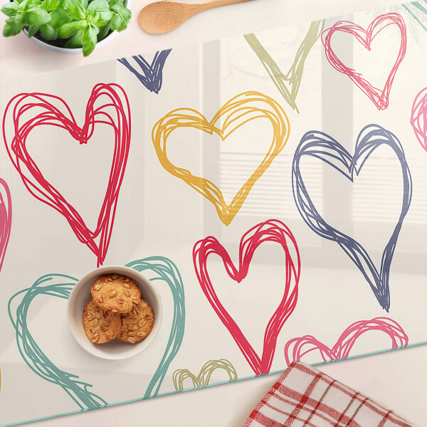Szklana deska kuchenna Serce w różnych kolorach