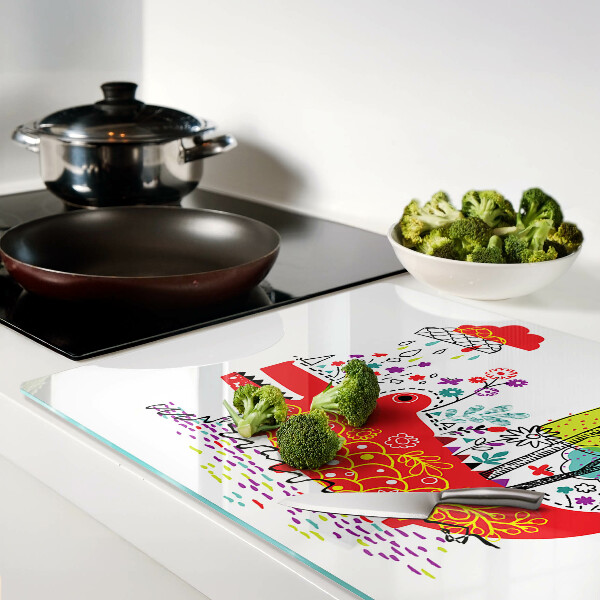 Snijplanken van glas Krokodil in een kleurrijke omgeving