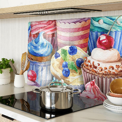 Szklana deska kuchenna Babeczki i kolorowe wypieki