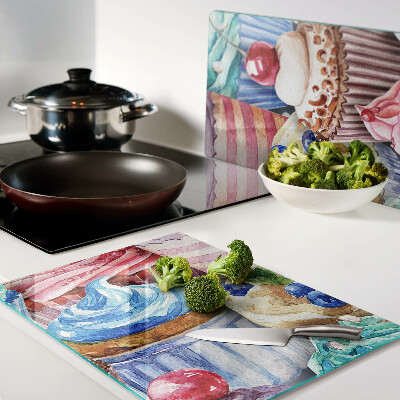 Szklana deska kuchenna Babeczki i kolorowe wypieki