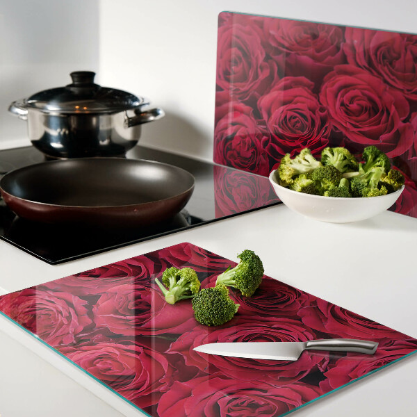 Glazen snijplanken Rode rozen