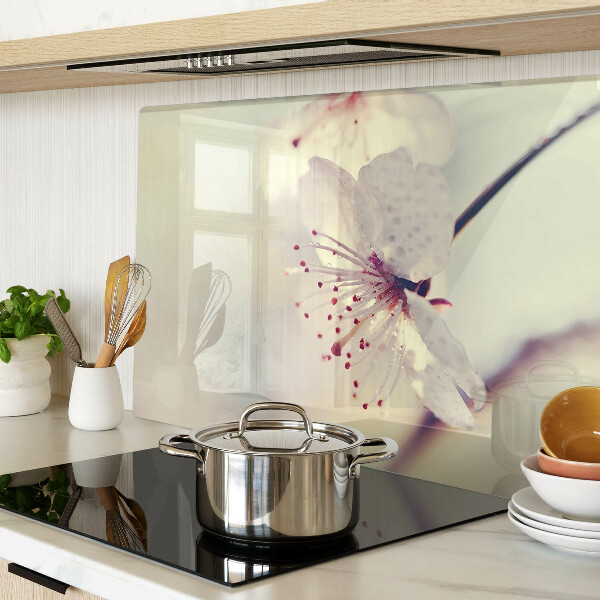Szklana deska kuchenna Kwiaty na tle geometrycznym