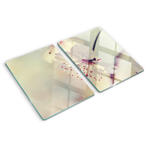 Snijplanken glas Bloemen op een geometrische achtergrond