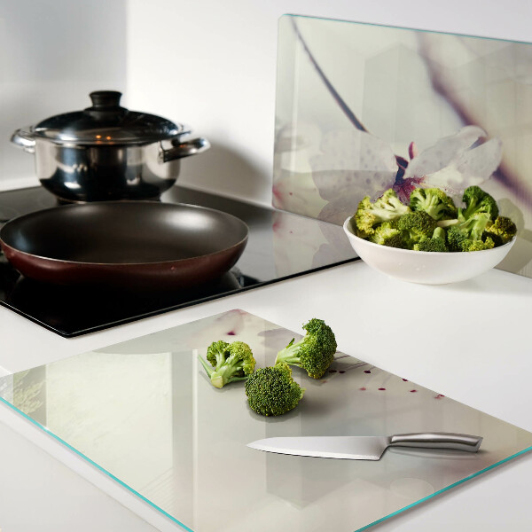 Snijplanken glas Bloemen op een geometrische achtergrond