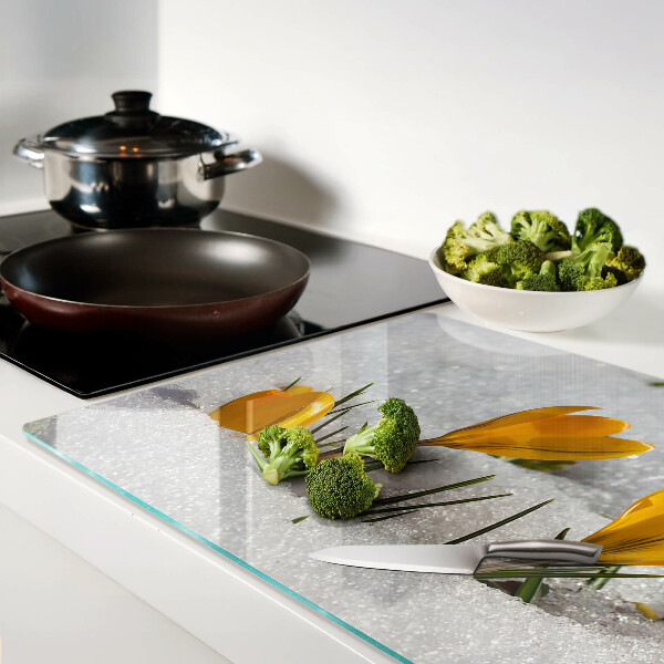 Snijplanken glas Krokussen in de sneeuw