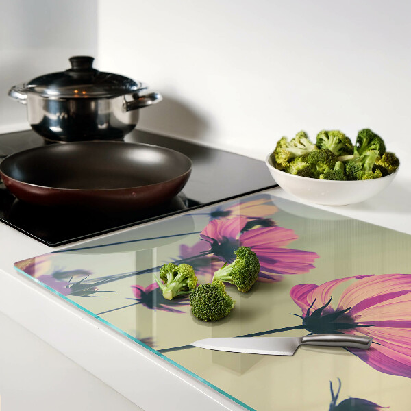 Szklana deska kuchenna Kwiaty w pastelowych odcieniach