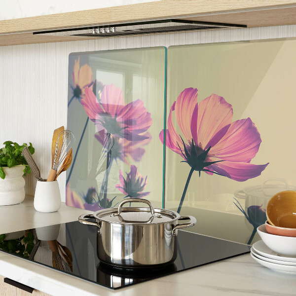 Szklana deska kuchenna Kwiaty w pastelowych odcieniach