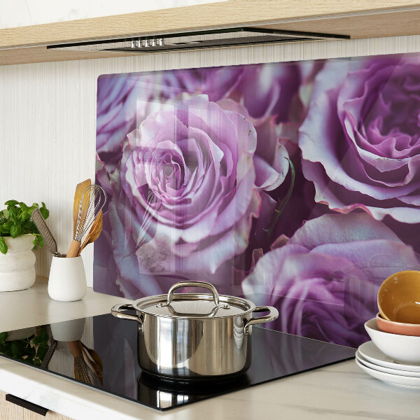 Deska kuchenna szklana Róże w odcieniach fioletu