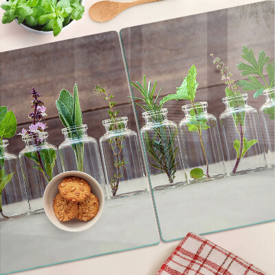 Deska kuchenna szklana Rośliny w butelkach