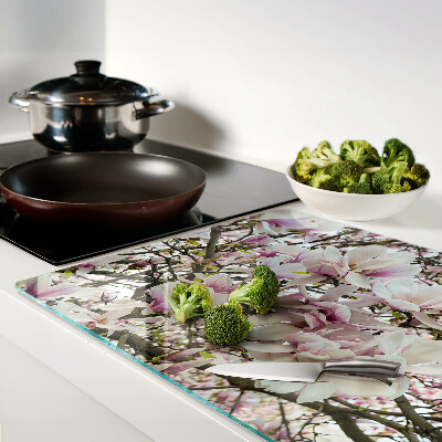 Deska kuchenna szklana Kwiaty magnolii