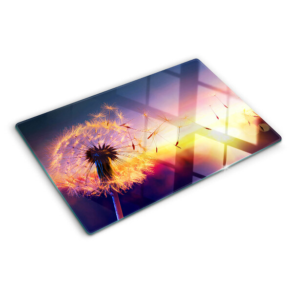 Szklana deska do krojenia Dmuchawce na tle zachodu słońca