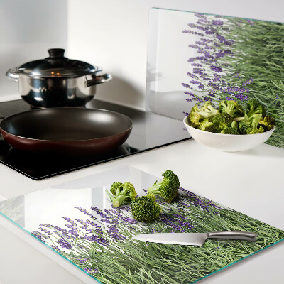 Szklana deska kuchenna Lawendowe pole w słońcu