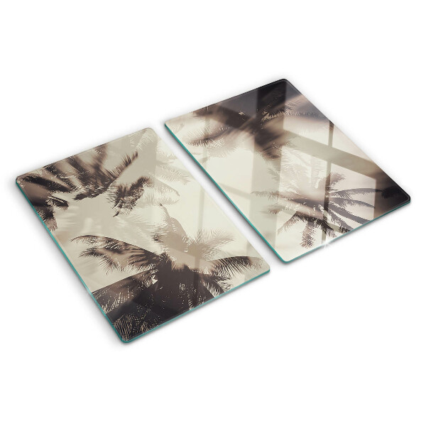 Szklana deska kuchenna Palmy na tle monochromatycznym