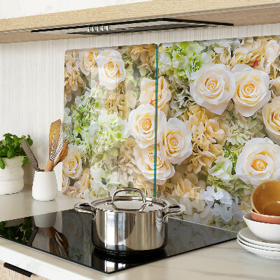 Deska kuchenna szklana Kwiaty w pastelowych odcieniach