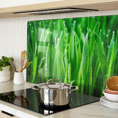 Szklana deska do krojenia Trawa z kroplami wody