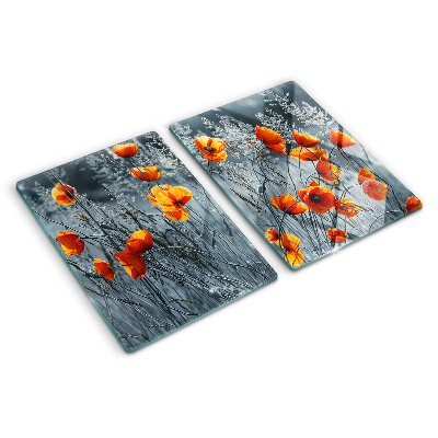 Deska kuchenna szklana Makowy krajobraz w szarościach