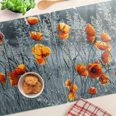 Deska kuchenna szklana Makowy krajobraz w szarościach