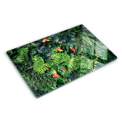 Snijplanken glas Tropische jungle met bloemen