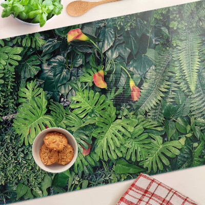 Deska kuchenna szklana Tropikalna dżungla z kwiatami
