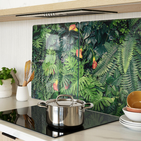 Deska kuchenna szklana Tropikalna dżungla z kwiatami