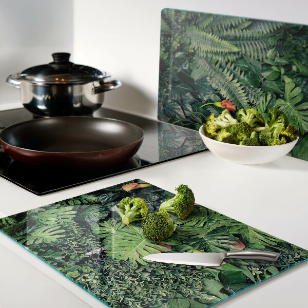 Snijplanken glas Tropische jungle met bloemen