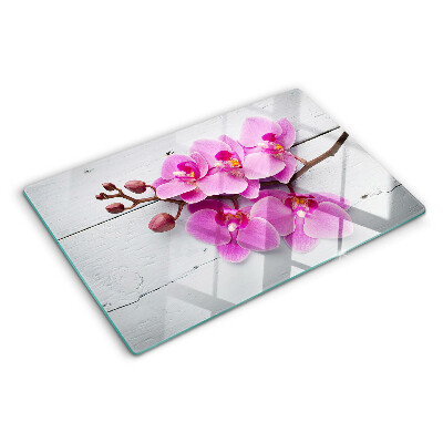 Szklana deska do krojenia Orchidee na białym tle