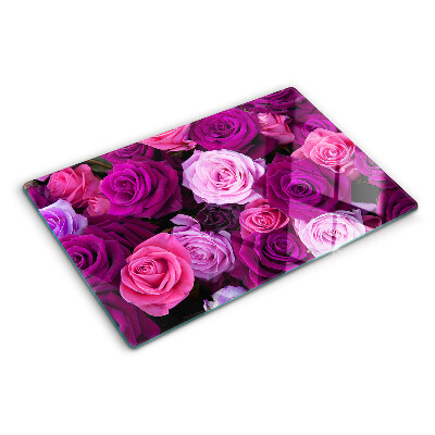 Snijplanken van glas Rozen in verschillende tinten roze