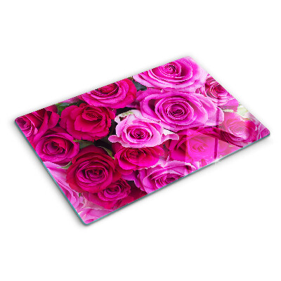 Snijplanken glas Rozen in verschillende tinten roze