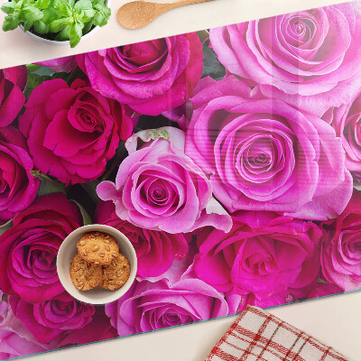 Szklana deska do krojenia Róże w odcieniach różu