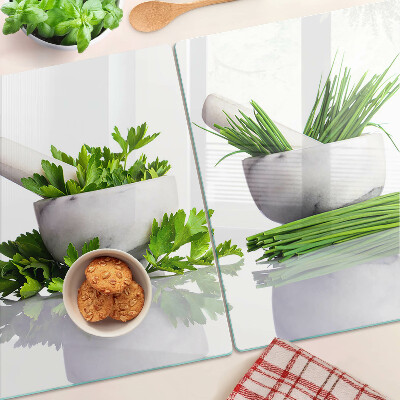 Deska kuchenna szklana Zioła w doniczkach