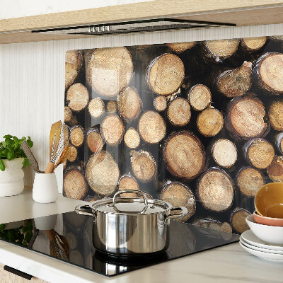 Deska kuchenna szklana Kłody drewna w przekroju