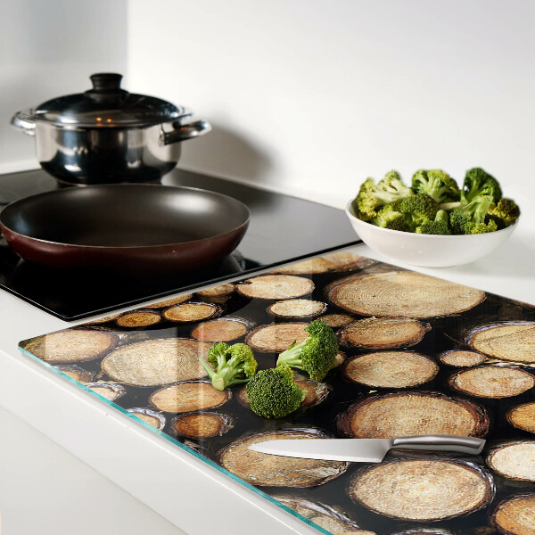 Deska kuchenna szklana Kłody drewna w przekroju