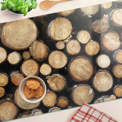 Deska kuchenna szklana Kłody drewna w przekroju