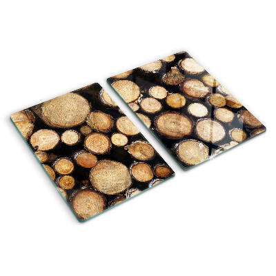 Deska kuchenna szklana Kłody drewna w przekroju