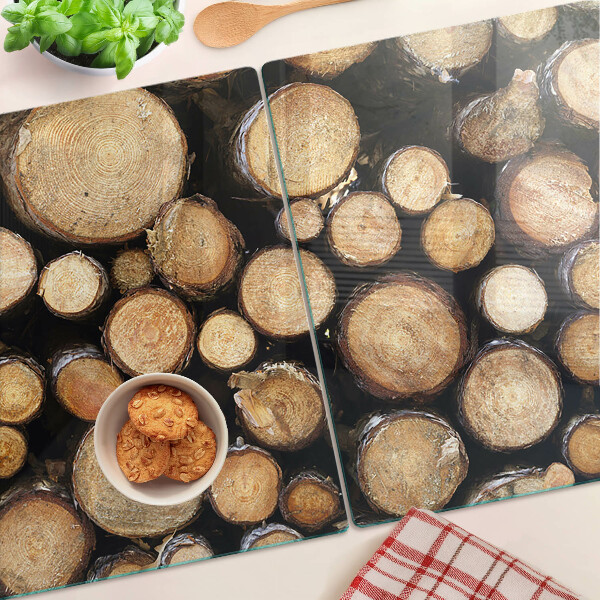 Deska kuchenna szklana Kłody drewna w przekroju