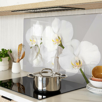 Deska kuchenna szklana Orchidee na tle lustrzanym