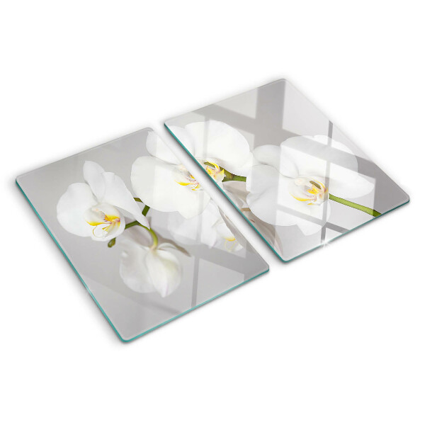 Deska kuchenna szklana Orchidee na tle lustrzanym