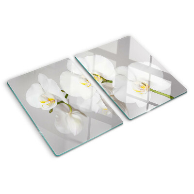 Deska kuchenna szklana Orchidee na tle lustrzanym