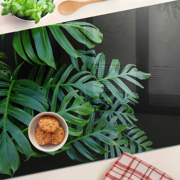 Szklana deska do krojenia Liście tropikalne
