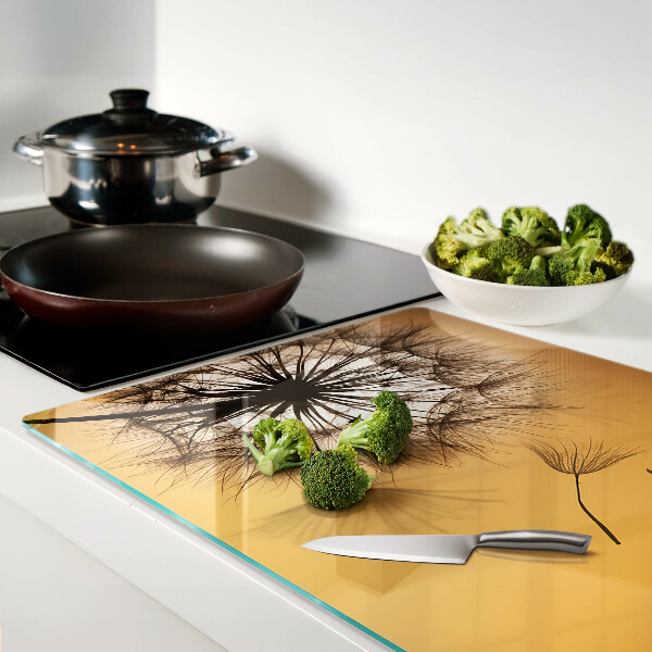 Deska kuchenna szklana Dmuchawce na tle zachodu słońca