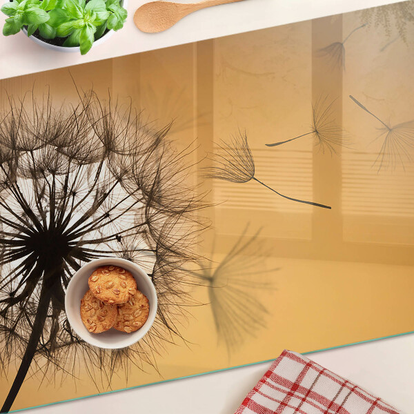 Deska kuchenna szklana Dmuchawce na tle zachodu słońca