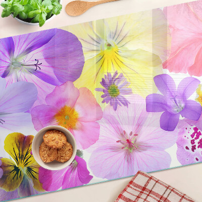 Snijplanken van glas Bloemen in pastelkleuren