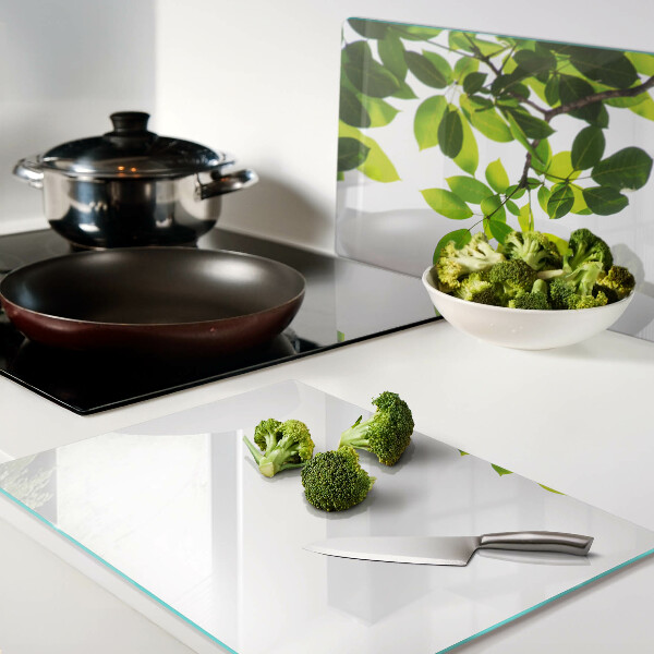 Snijplanken glas Bladeren tegen een heldere hemel