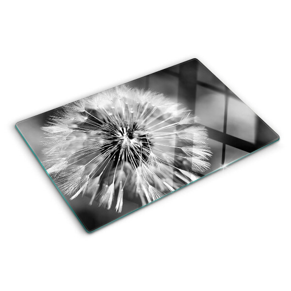 Szklana deska kuchenna Dmuchawce w czerni i bieli