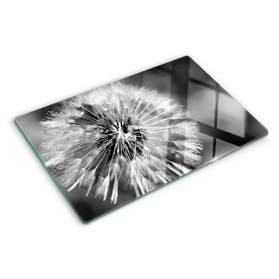 Snijplanken van glas Paardenbloemen in zwart-wit